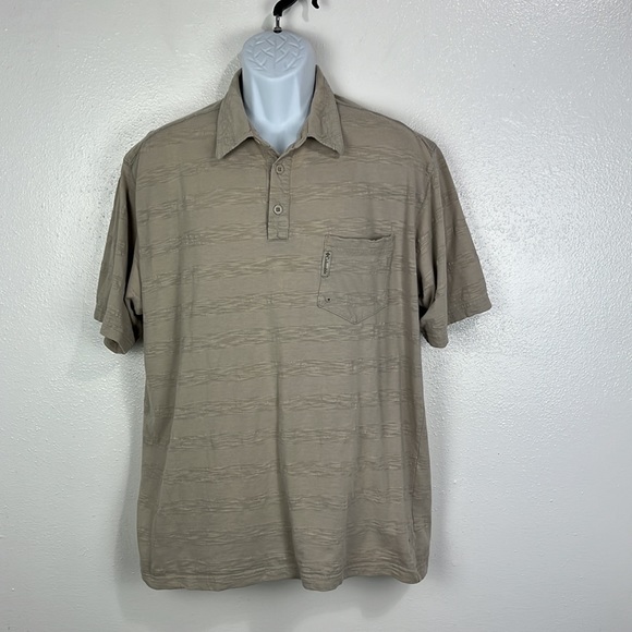 Columbia Polo Shirt Men Extra Large Tan Short Sleeve Collared Tee Textured Adult - Picture 14 of 14